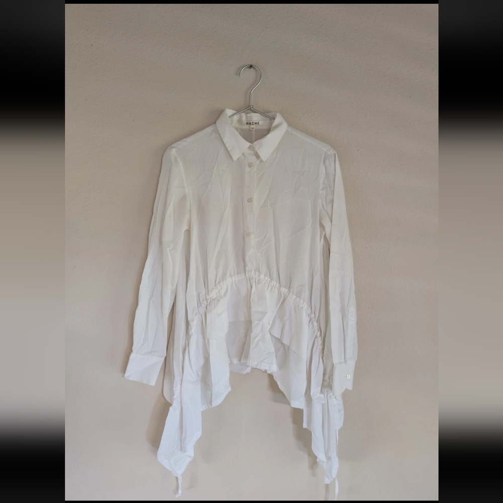 Hache White Button-Up Shirt 100% Cotton Made In Italy